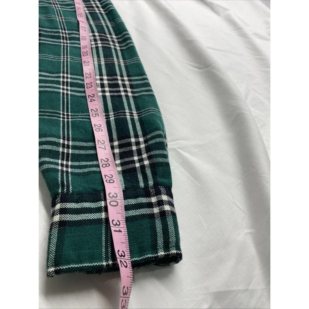 Windridge Vintage Men’s XLT Flannel Shirt Tall Green Plaid Heavyweight Acrylic